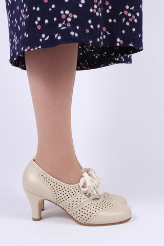 Oxford-High Heels aus den frühen 1930er Jahren – Creme – Marie