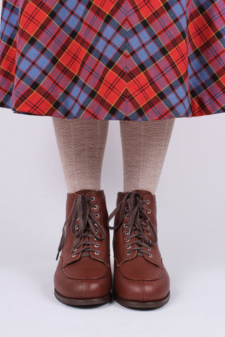 Winter-Schneestiefel aus den 1930er und 1940er Jahren mit Fellfutter - Braun - Rita