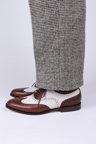 Herren-Special-Schuh im 30er-Jahre-Stil - Dunkelbraun / Cremeweiß - Charles