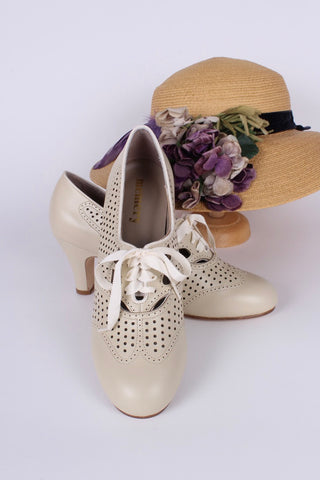 Oxford-High Heels aus den frühen 1930er Jahren – Creme – Marie