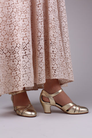 30er Jahre Sandale - Gold - Marlene