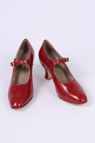Mary-Jane-Pumps im Stil der 1920er Jahre – Rot – Yvonne