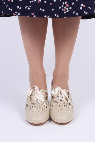 Oxford-High Heels aus den frühen 1930er Jahren – Creme – Marie