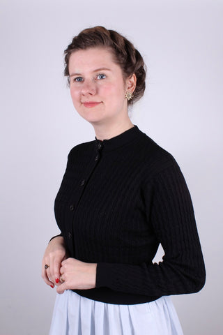 Strickjacke im Vintage-Stil der 50er Jahre - Schwarz - Agnes
