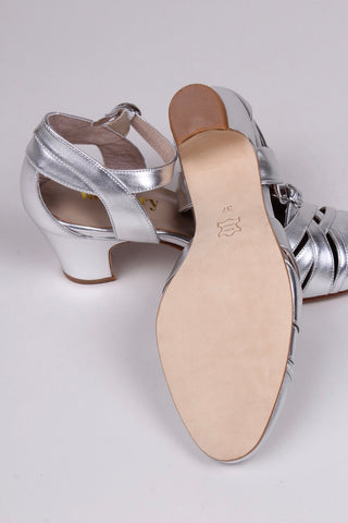 30er Jahre Sandale - Silber - Marlene