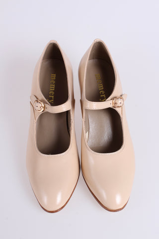 Mary-Jane-Pumps im Stil der 1920er Jahre - Creme - Yvonne