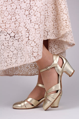 30er Jahre Sandale - Gold - Marlene