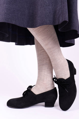 40s Derby shoes  - Low heel- black - Esther
