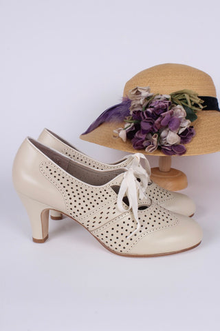 Oxford-High Heels aus den frühen 1930er Jahren – Creme – Marie