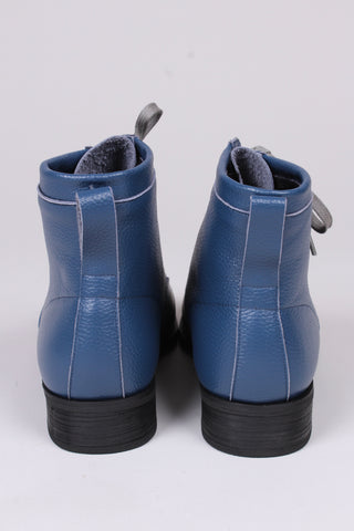 Winter-Schneestiefel aus den 1930er und 1940er Jahren mit Fellfutter - Blau - Rita