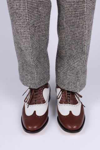 Herren-Special-Schuh im 30er-Jahre-Stil - Dunkelbraun / Cremeweiß - Charles