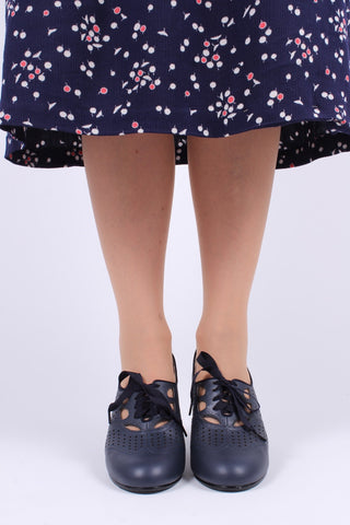 Oxford-High Heels aus den frühen 1930er Jahren – Marineblau – Marie