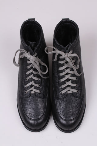 Winter-Schneestiefel aus den 1930er und 1940er Jahren mit Pelzfutter - Schwarz - Rita