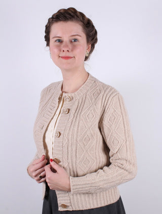 Strickjacke im Vintage-Stil der 1940er Jahre - Creme - Ingrid