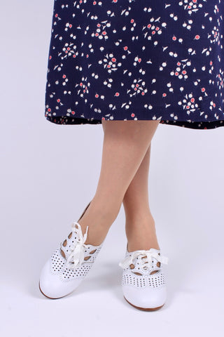 Oxford-High Heels aus den frühen 1930er Jahren – Weiß – Marie