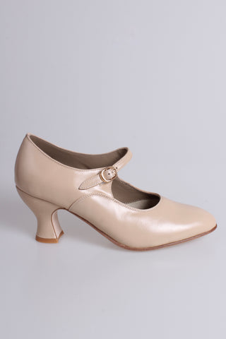 Mary-Jane-Pumps im Stil der 1920er Jahre - Creme - Yvonne