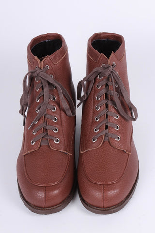 Winter-Schneestiefel aus den 1930er und 1940er Jahren mit Fellfutter - Braun - Rita