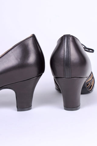 30er-Jahre-Pumps zum Schnüren im Alltag - Schwarz - Eva