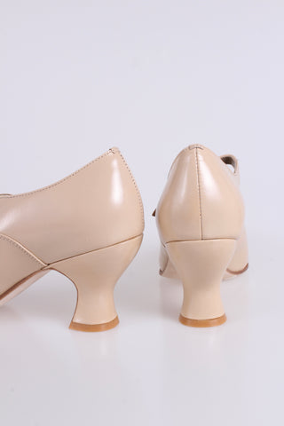 Mary-Jane-Pumps im Stil der 1920er Jahre - Creme - Yvonne