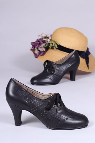 Oxford-High Heels aus den frühen 1930er Jahren – Schwarz – Marie