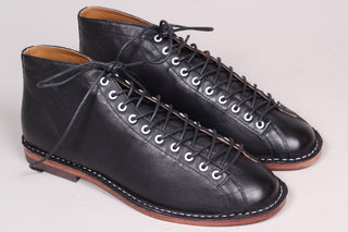 Sportlicher Lederschuh im Stil der 20er/30er Jahre für Herren - Schwarz - Peter