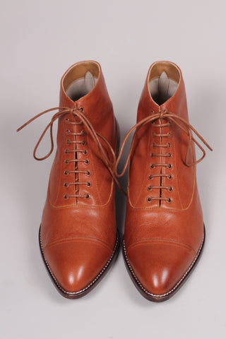Herrenstiefelette aus Leder im Edwardianischen Stil der 10er/20er Jahre – Cognacbraun – William