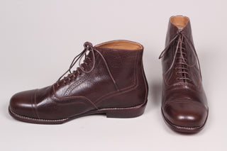 Herren-Lederstiefelette im Stil der späten 20er/30er Jahre für jeden Tag - Dunkelbraun - Tom