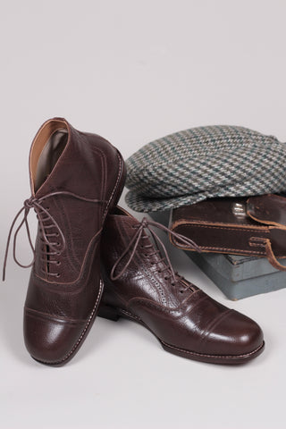 Herren-Lederstiefelette im Stil der späten 20er/30er Jahre für jeden Tag - Dunkelbraun - Tom