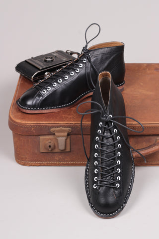 Sportlicher Lederschuh im Stil der 20er/30er Jahre für Herren - Schwarz - Peter