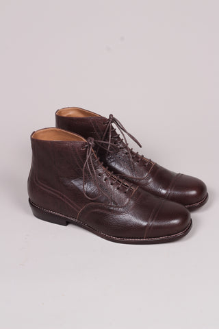 Herren-Lederstiefelette im Stil der späten 20er/30er Jahre für jeden Tag - Dunkelbraun - Tom