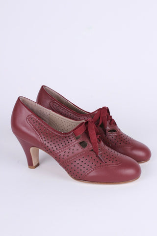 Early 1930s oxford high heels- Brown-Red - Marie
