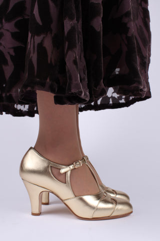 Early 1930s  Art Deco evening sandals - Gold - Helen