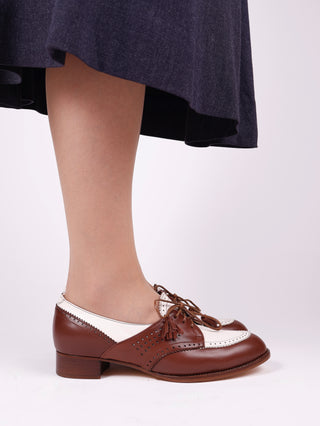 40s Two-tone Spectator shoes - Brown and off-white - Grace.
