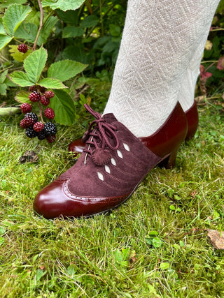 40s everyday two-tone Oxfords - Dark brown / Aubergine - Clara