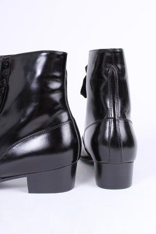 1910s / 1920s style everyday leather boot - Black - Britta - memery