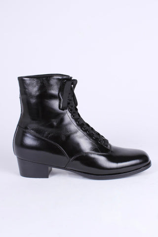 1910s / 1920s style everyday leather boot - Black - Britta - memery
