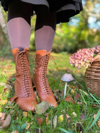 1910s Everyday Lace - up Boots - Light Brown - Ruth - memery