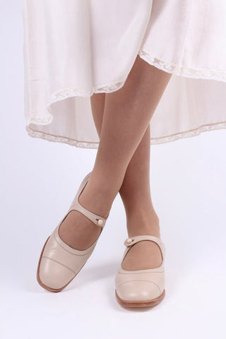 1920s everyday shoe - Cream - Ruby - memery