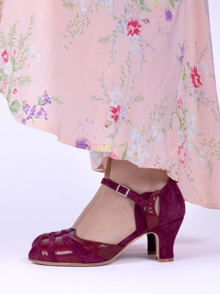 1930s two - tone evening shoes - Burgundy - Thelma - memery