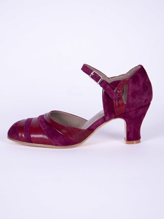1930s two - tone evening shoes - Burgundy - Thelma - memery