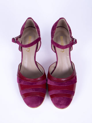1930s two - tone evening shoes - Burgundy - Thelma - memery