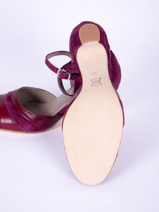 1930s two - tone evening shoes - Burgundy - Thelma - memery