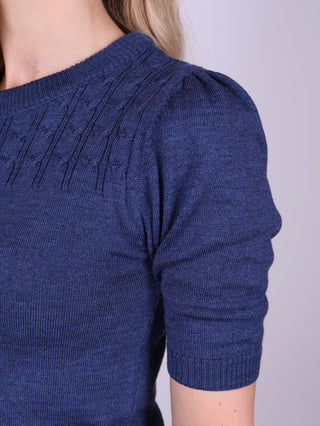 1940s / 1950s style short - sleeved pullover - Blue - Sally - memery