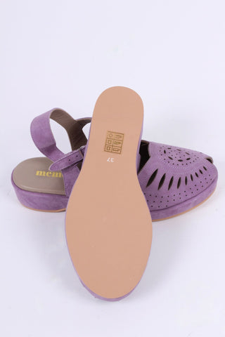 1940s / 50s suede wedge sandals - Lavender - Ella - memery