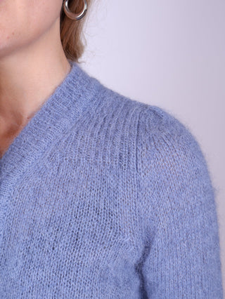 1940s style mohair cardigan - Dusty blue - Lisbeth - memery