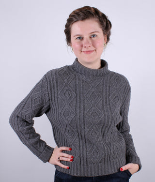 1940s style turtleneck pullover - Dark grey - Inger - memery
