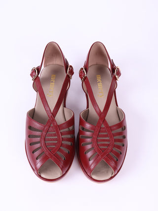 1940s summer sandals - Red - Katharine - memery
