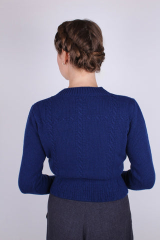 1940s vintage style cardigan - Blue - Vera - memery