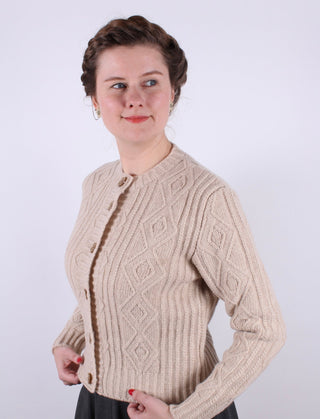 1940s vintage style cardigan - Cream - Ingrid - memery