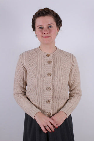 1940s vintage style cardigan - Cream - Ingrid - memery